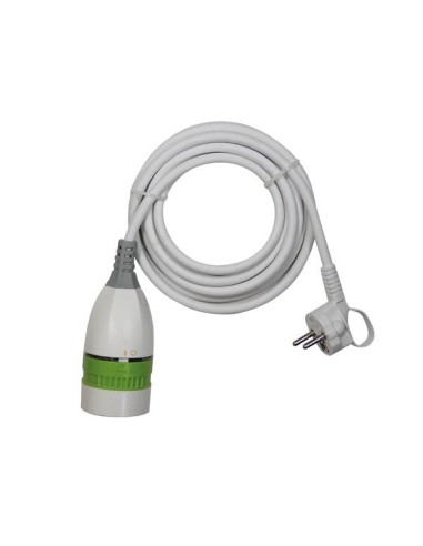 Perel EC03W-G alargador toma de tierra blanco 3 metros con interruptor