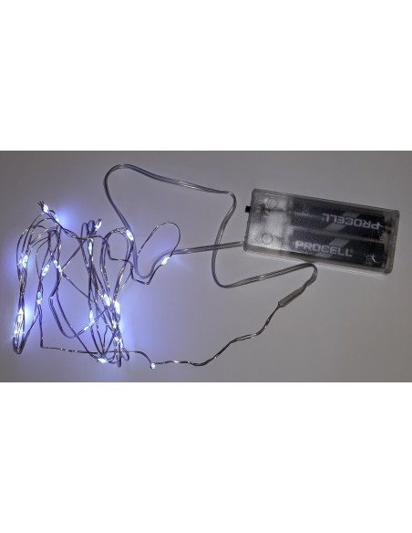Guirnalda a pilas 20 led blanco frío 2 metros