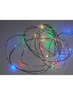 Guirnalda alambre a pilas 20 led rgb 2  metros