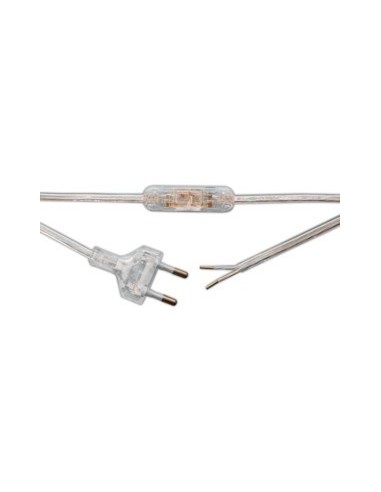 Electro DH 11.576/T kit cable 2 metros transparente con macho e interruptor