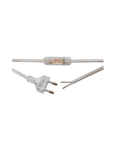 11.576/T KIT CABLE 2 METROS TRANSPARENTE CON MACHO E INTERRUPTOR