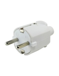 CLAVIJA MACHO CON TOMA DE TIERRA COLOR BLANCO