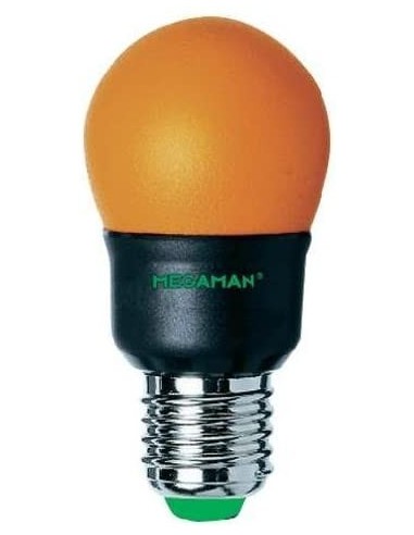 Megaman GA607OR esférica bajo consumo Ping Pong naranja  230v 7w E27