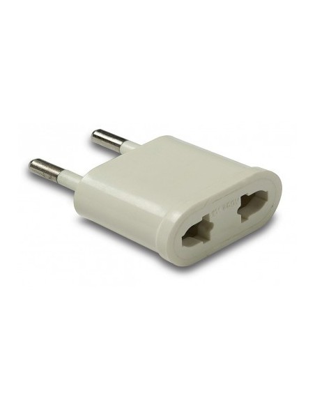 ADAPTADOR ENCHUFE PLANO AMERICANO Y TOMA DE TIERRA A ENCHUFE