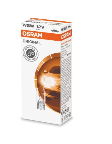 OSRAM GLASS WEDGE BASE W5W 12V 5W