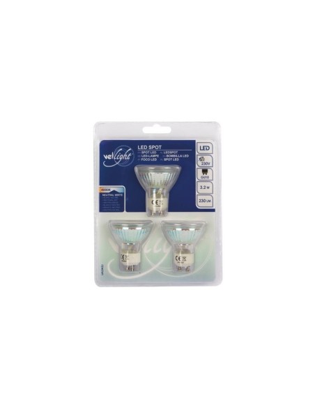 Velleman blister 3X par16 led 230v 3,2w 120º 4000k GU10