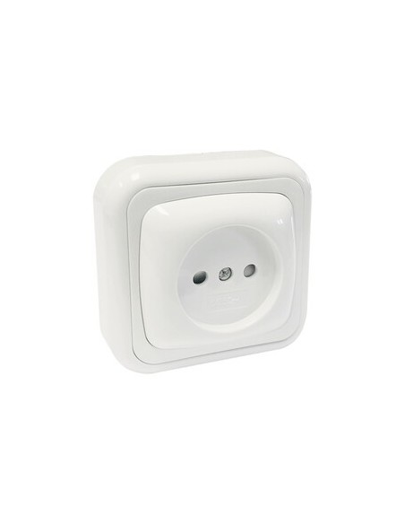 Electro dh 36.480 enchufe de superficie blanco sin toma de tierra