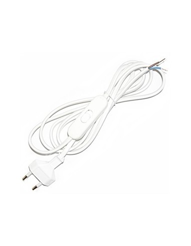 KIT CABLE BLANCO 11.578/B 2 METROS BLANCO CON MACHO E INTERRUPTOR