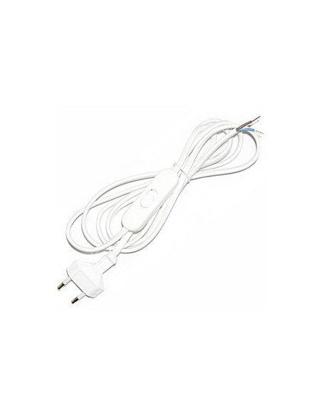 CABLE 2 METROS BLANCO CON INTERRUPTOR