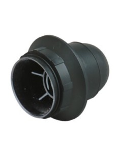 PORTALAMPARAS E27 COLOR NEGRO CON ARANDELA PORTAPANTALLAS