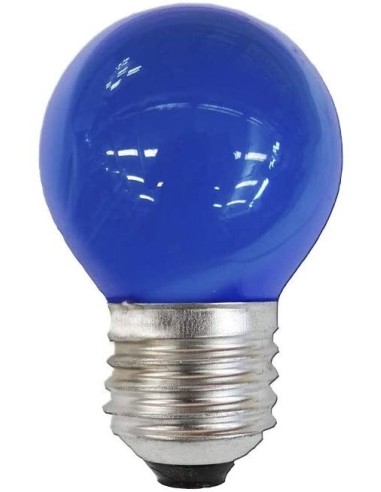 INCANDESCENTE ESFERICA COLOR AZUL 240V 25W E27