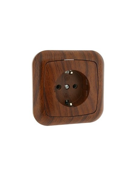 Electro dh 36.530/b/md enchufe de empotrar con toma de tierra color marrón