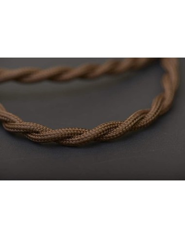 Cable eléctrico 2 X 0,75 forrado de tela trenzada decorativa marron