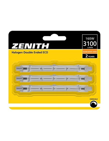 Zenith-Sylvania blister 3 halógenas lineales 118mm 230v 160w R7s