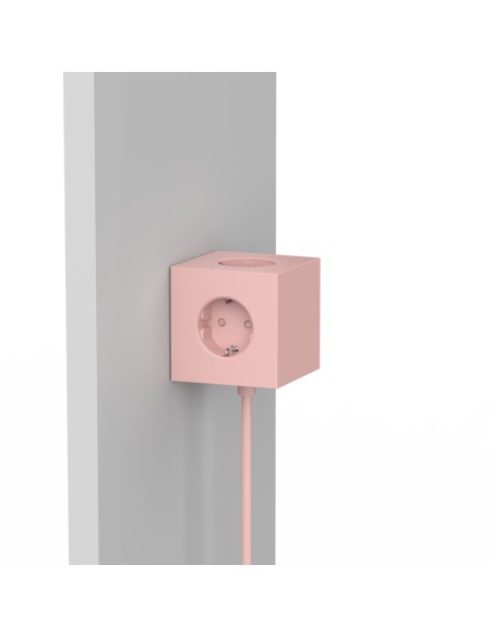 AVOLT 1 ROSA BASE CUBO 3 ENCHUFES TOMA DE TIERRA + 2 USB
