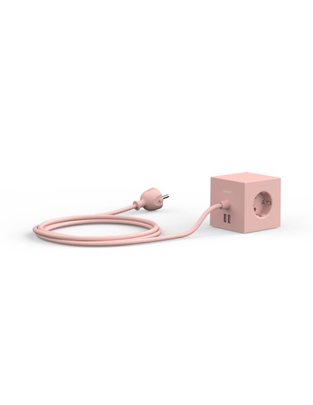 AVOLT 1 ROSA BASE CUBO 3 ENCHUFES TOMA DE TIERRA + 2 USB