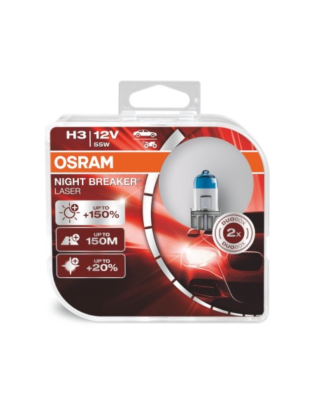 Osram h3 night breaker laser blister 2X 12v 55w PK22S