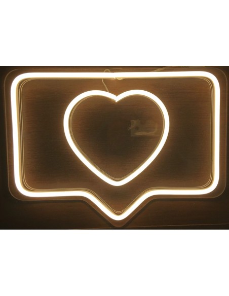 Neon led corazón blanco cálido 37,5X27cm