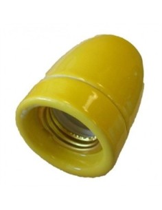 F-Line portalámparas E27 cerámico vintage color amarillo