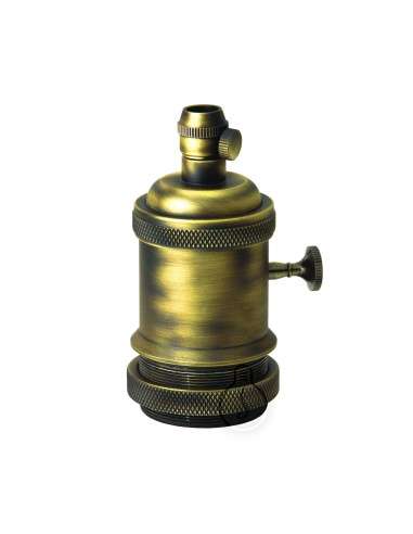 Amarcords AH127 casquillo E27 vintage latón mate con interruptor