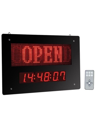 PANEL LED OPEN/CLOSED CON RELOJ