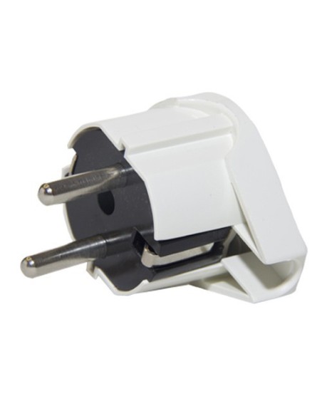 Solera 6566 clavija macho con toma de tierra lateral color blanco