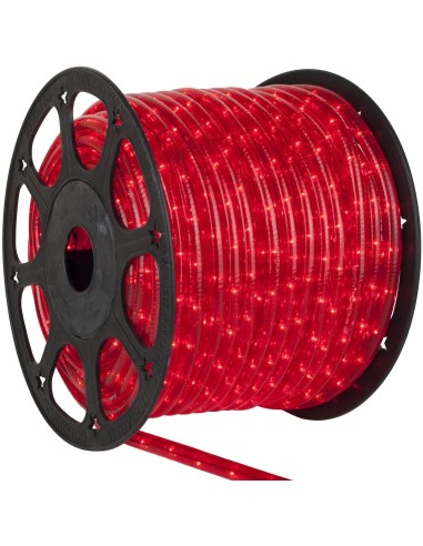 BOBINA 90 METROS CORDON LUMINOSO COLOR ROJO