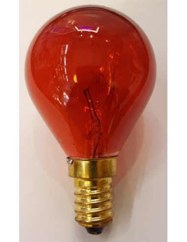 Esférica incandescente color rojo transparente 220V 15W E14