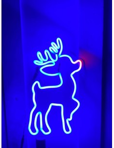 NEON LED RENO PEQUEÑO 40 X 20CM COLOR AZUL + ROJO