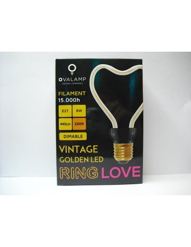 Ovalamp vintage golden led ring love regulable...