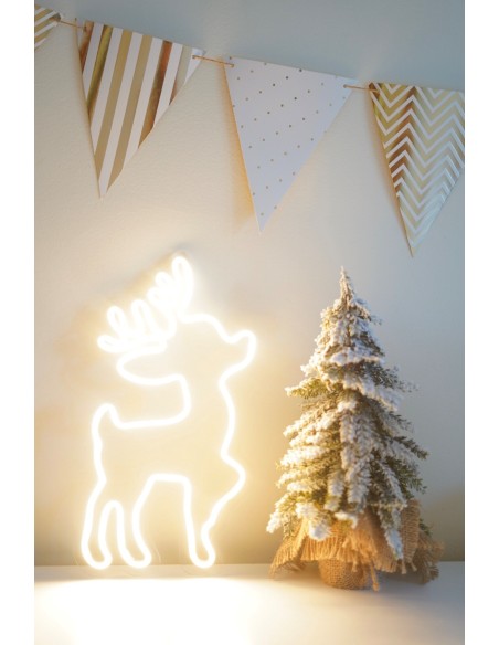 NEON LED RENO PEQUEÑO 40 X 20CM COLOR BLANCO CALIDO