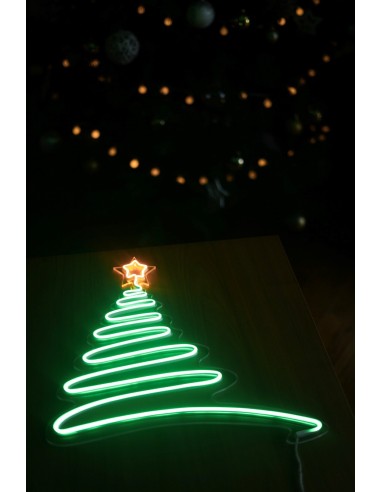 NEON LED ARBOL DE NAVIDAD COLOR VERDE + AMARILLO