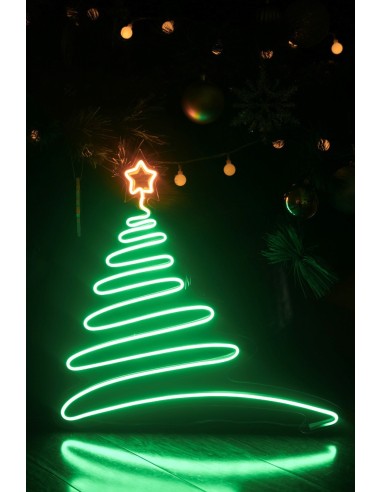 NEON LED ARBOL DE NAVIDAD COLOR VERDE + AMARILLO