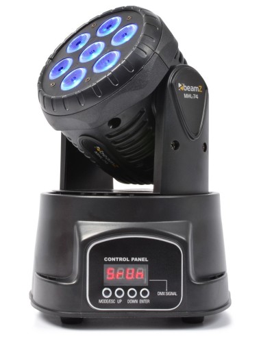 Beamz 150.518 MHL74 mini cabeza movil wash rgb...
