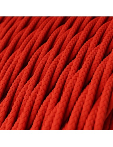 Cable eléctrico 2x0,75 forrado de tela decorativa trenzada roja