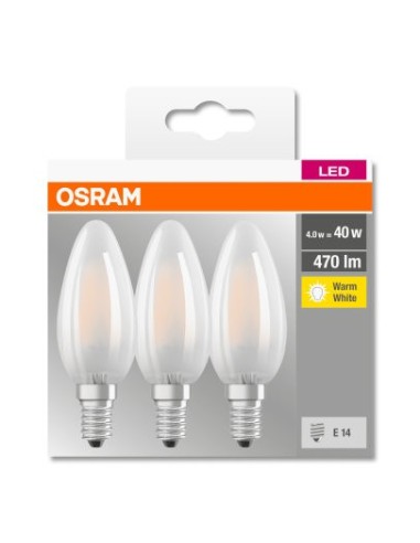 OSRAM LED BASE CLASSIC B40 KIT 3 VELA LED 4W 2700K E14