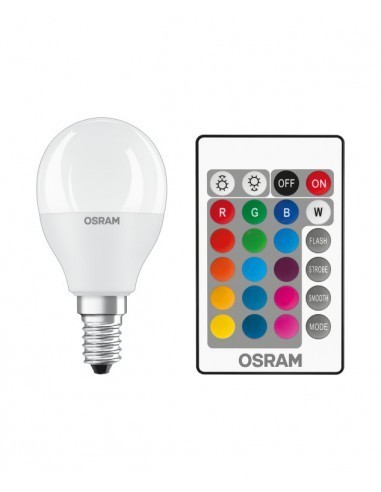 Osram-Ledvance led star rgbw remote classic p40 220v 4,9w E14