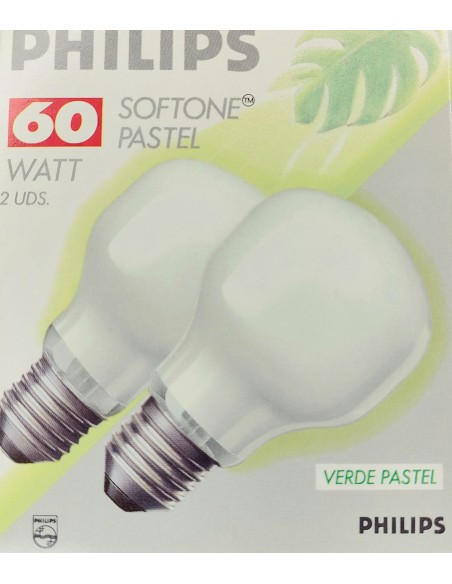 PHILIPS BLISTER 2 UND STANDARD SOFTONE VERDE PASTEL 230V 60W
