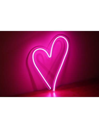 NEON CORAZON PERFILADO COLOR ROSA 38 X 29,5MM