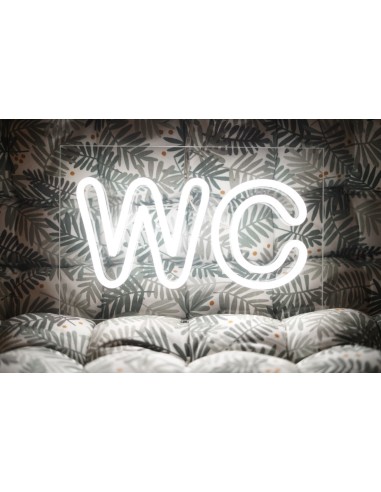 NEON LED "WC" COLOR BLANCO FRÍO 20X30CM