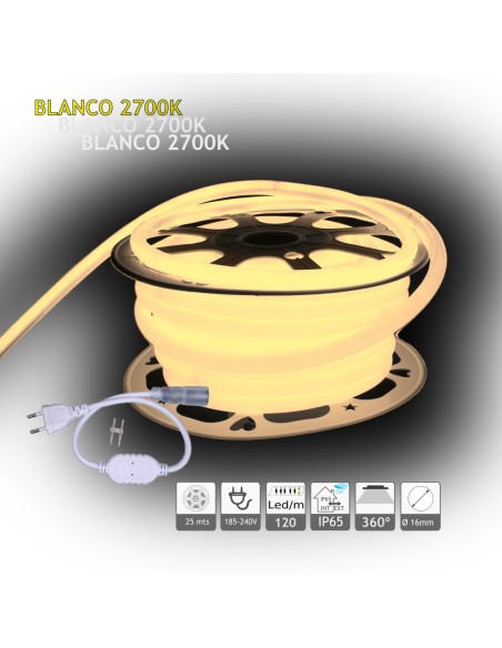 JND-7666cc neon led flexible 16mm 360º 220v 2700k