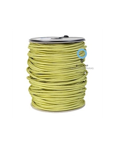 Cable eléctrico 2 X 0,75 forrado en tela lisa decorativa color verde