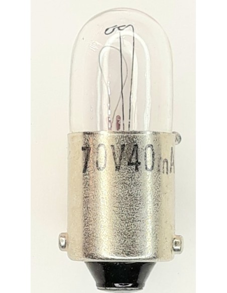 Ovalamp miniatura 24X10mm 70v 40mA Bay9s