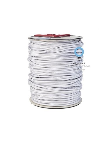 Cable eléctrico 2 X 0,75 forrado de tela lisa decorativa color plata 64