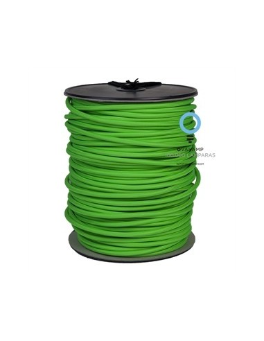 Cable eléctrico 2 X 0,75 forrado en tela lisa decorativa color verde fluor