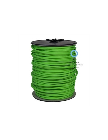 Cable eléctrico 2 X 0,75 forrado en tela lisa decorativa color verde fluor