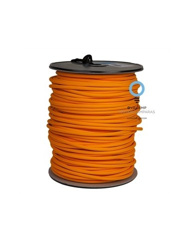 Cable eléctrico 2 X 0,75 forrado en tela lisa decorativa fluo naranja