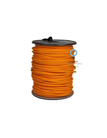 Cable eléctrico 2 X 0,75 forrado en tela lisa decorativa fluo naranja