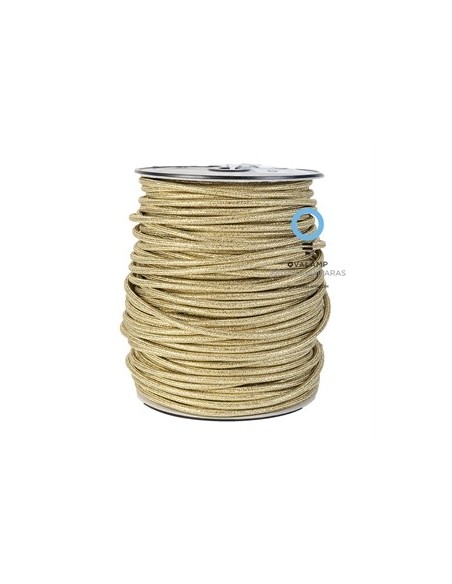 Cable eléctrico 2 X 0,75 forrado en tela decorativa oro brillo