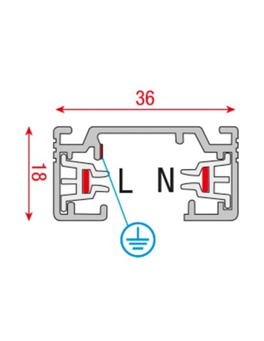 Artecta carril carril 1-phase track 2000 mm...